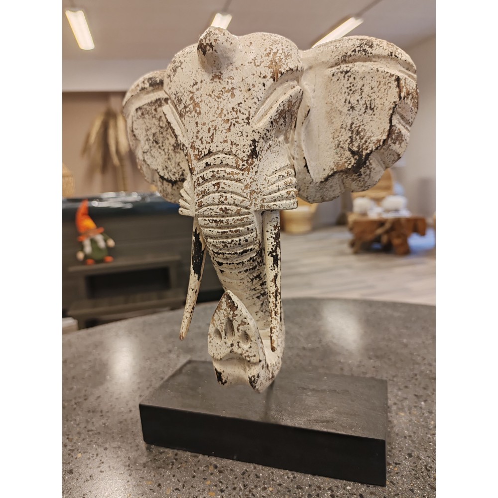 TETE ELEPHANT SUR SOCLE