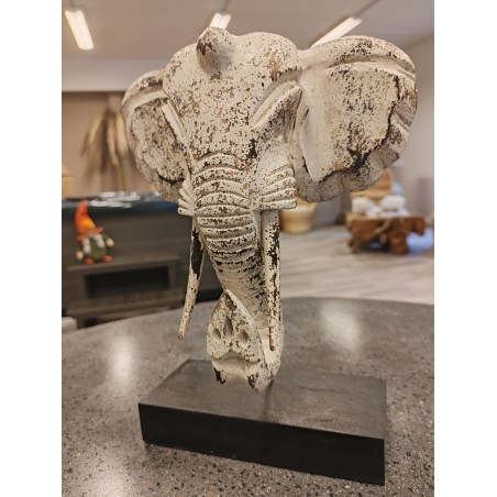 TETE ELEPHANT SUR SOCLE