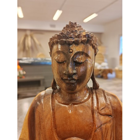 BOUDDHA EN PRIERE EN BOIS