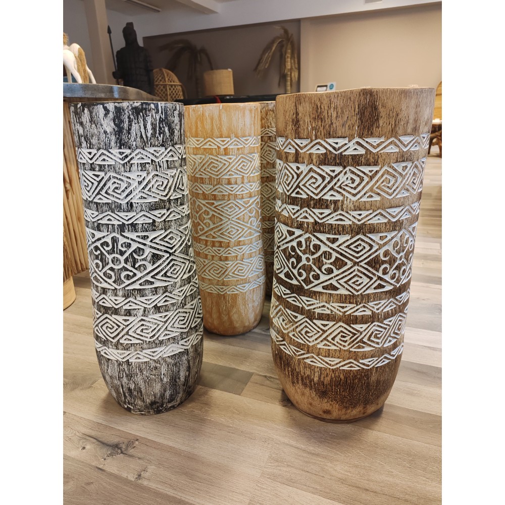 VASE BOIS SCULPTE VASE BOIS SCULPTE